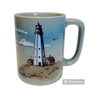 Otagiri Japan Sail Boat Lighthouse Nautical Ocean Coffee Mug Embossed